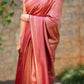 Red Kubera Silk Saree with Copper Jacquard & Banarasi Work Border