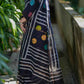 Classic Black Chanderi Silk Saree with Colorful Big Bhuttis