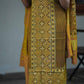 Mustard Yellow Pure Modal Silk Churidhar Set with Ajrak Print
