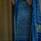Pure Modal Silk Churidhar Set in Blue with Ajrak Print