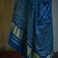 Pure Modal Silk Churidhar Set in Blue with Ajrak Print