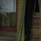 Kota Doriya Saree with Asymmetrical Stripes and Black Pallu with Golden Zari