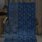 Pure Modal Silk Churidhar Set in Blue with Ajrak Print