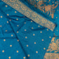 Soft Silk Blend Saree with Zari Butta & Rich Woven Pallu