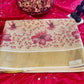 Radiant Tissue Kerala Cotton Saree with Bold Floral Touch