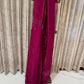 Cotta silk saree in a rich radiant magenta pink shade with crochet work