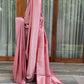Kubera silk saree in a soft, elegant pastel red shade with brocade work