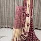 Elegant Off-White & Maroon Chanderi Cotton Saree