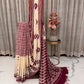 Elegant Off-White & Maroon Chanderi Cotton Saree