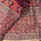 Maroon Chanderi Cotton Saree with White Ajrak Print