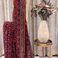 Maroon Chanderi Cotton Saree with White Ajrak Print