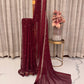 Viscous Georgette Saree in Maroon with Sequin Work