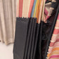 Black Semi Tussar Saree with Rainbow Pallu and Border