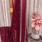 Viscous Georgette Saree in Maroon with Sequin Work