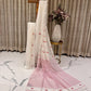 White Soft Cotton Saree with Red Thread Work