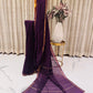 Purple Chanderi Cotton Saree with Black Ajrak Print