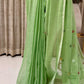 Pastel green soft cotton saree