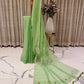 Pastel green soft cotton saree