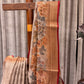 Bengal Linen Tissue Saree with Floral Digital Print & Kantha Work