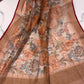 Bengal Linen Tissue Saree with Floral Digital Print & Kantha Work