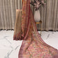 Bengal Linen Tissue Saree with Floral Digital Print & Kantha Work