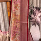 Bengal Linen Tissue Saree with Floral Digital Print & Kantha Work
