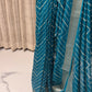 Semi Tussar Saree in a rich teal blue shade,