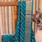 Semi Tussar Saree in a rich teal blue shade,