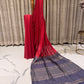 Semi Tussar Saree in a rich red shade,