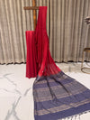 Semi Tussar Saree in a rich red shade,