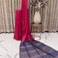 Semi Tussar Saree in Magenta Pink with Contrasting Blue Pallu