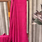 Semi Tussar Saree in Magenta Pink with Contrasting Blue Pallu
