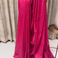 Semi Tussar Saree in Magenta Pink with Contrasting Blue Pallu