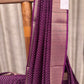 Elegant Purple Semi Tussar Saree with White Dots and Copper Zari Border