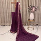 Elegant Purple Semi Tussar Saree with White Dots and Copper Zari Border