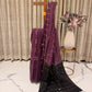 Elegant Semi Tussar Saree in Royal Purple with Triangle Weaving and Black Pallu