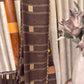 Semi Tussar Saree in Coffee Brown with Contrast Cream Pallu