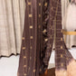 Semi Tussar Saree in Coffee Brown with Contrast Cream Pallu