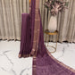 Light Purple Semi Tussar Saree with White Dots and Copper Zari Border Blouse