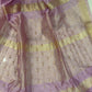 Elegant Assam Silk Saree in Cameo Pink with Golden Zari Checks