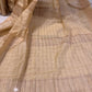 Assam Silk Saree – Cream Shade with Golden Zari Checks