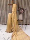 Assam Silk Saree – Cream Shade with Golden Zari Checks