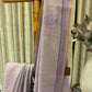 Bengal Linen Tissue Saree - Lavender Elegance
