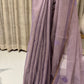 Bengal Linen Tissue Saree - Lavender Elegance
