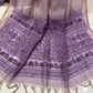 Bengal Linen Tissue Saree - Lavender Elegance