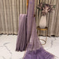 Bengal Linen Tissue Saree - Lavender Elegance