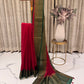 Banarasi Cotton Jute Saree – Red with Contrast Green Pallu & Border