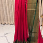 Banarasi Cotton Jute Saree – Red with Contrast Green Pallu & Border