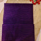 Pure Maheshwari Silk Saree in Dark Purple with Golden Zari Stripes and Border
