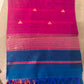 Pure Maheshwari Silk Saree – Blue Body with Magenta Pink Pallu